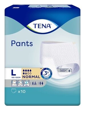 Підгузники-труси для дорослих Тена Пантс Нормал Лардж (Tena Pants Normal Large) розмір 3 10 шт — Фото 1