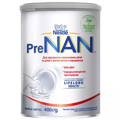 Смесь молочная Нестле ПреНан (Nestle Pre NAN) для недоношенных детей и детей с маленьким весом 400 г — Фото 1