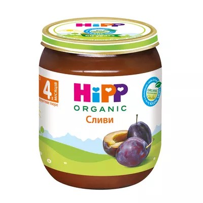 Пюре фруктове Хіпп (HiPP) сливи з 4 місяців 125 г — Фото 1