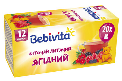 Фиточай Бебивита (Bebivita) детский ягодный с 12 месяцев в фильтр-пакетах №20 — Фото 1