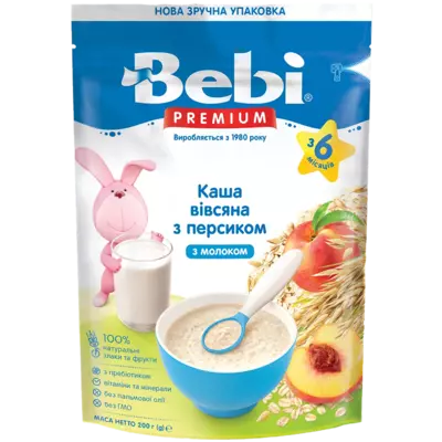 Каша молочная Беби Премиум (Bеbі Premium) овсяная с персиком с 5 месяцев 200 г — Фото 1