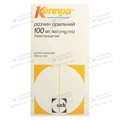 Кеппра розчин 100 мг/мл флакон 300 мл — Фото 1