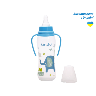 Пляшечка Ліндо (Lindo) LI 147 вигнута з силіконовою соскою та знімними ручками 250 мл — Фото 5