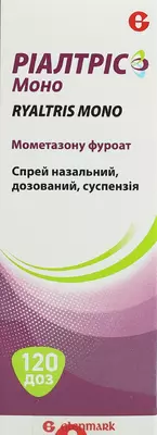 Ріалтріс Моно спрей назальний дозований суспензія 50 мкг/доза флакон з насосом-розпилювачем 120 доз — Фото 1