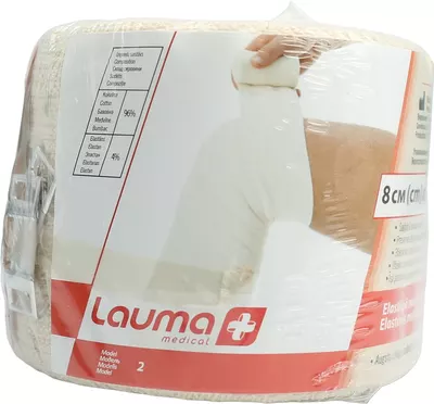 Бинт эластичный медицинский компрессионный Лаума (Lauma) модель 2 Latex Free высокой степени растяжимости размер 3 м*8 см — Фото 1