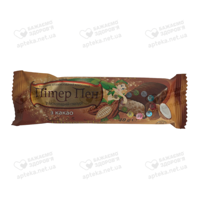 Батончик Питер Пен витаминизированный с какао в шоколадной глазури 40 г — Фото 1