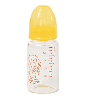 Пляшечка Бебі Тім (Baby Team) 1210 скляна з соскою 150 мл — Фото 1