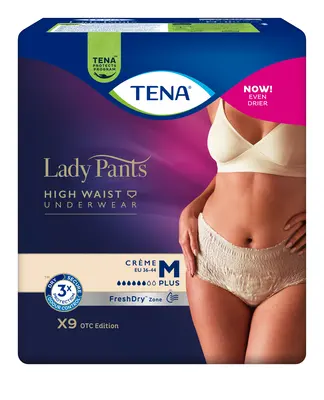 Підгузники-труси урологічні Тена Леді Пантс Плюс (TenaLady Pants Plus) розмір М колір кремовий 9 шт — Фото 1