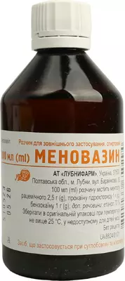 Меновазин розчин спиртовий для зовнішнього застосування флакон 100 мл — Фото 1