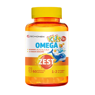 Зест (ZEST) Кідз Омега жувальні пастилки у формі рибок для дітей №60 — Фото 1