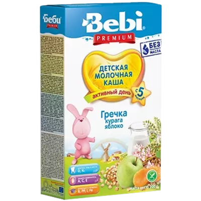 Каша молочна Бебі Преміум (Bеbі Premium) гречана курага з яблуком з 5 місяців 200 г — Фото 2