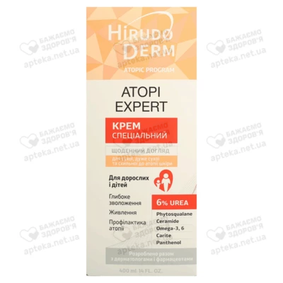 ГірудоДерм (HirudoDerm) Атопі Експерт крем для сухої та атопічної шкіри 400 мл — Фото 1