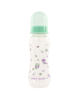 Пляшечка Бебі Тім (Baby Team) 1121 з силіконовою соскою з 0 місяців 250 мл — Фото 1
