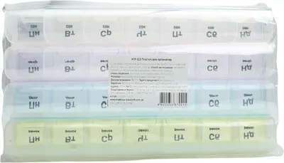 Контейнер (органайзер) для лікарських засобів пластиковий таблетниця 4 прийоми в день на 7 днів Максі  HTP029 — Фото 2