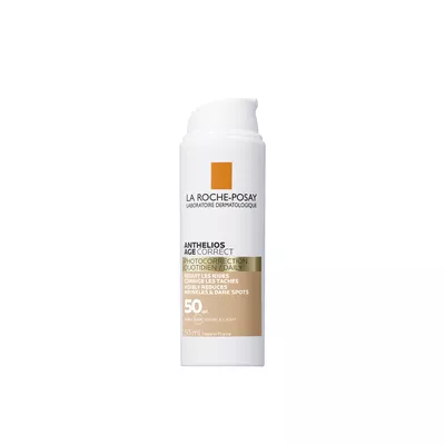Ля Рош (La Roche-Posay) Антгелиос Коррект средство солнцезащитное антивозрастное для чувствительной кожи лица против морщин и пигментации с тонирующим эффектом SPF50 50 мл — Фото 2