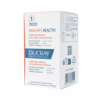 Дюкрей (Ducray) Анакапс Реактив капсулы для волос и ногтей сила, прочность и объем упаковка №30 — Фото 1