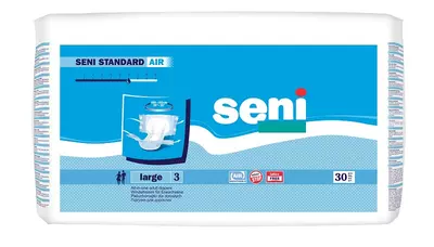 Подгузники для взрослых Сени Стандарт Эйр Лардж (Seni Standart Air Large) размер 3 30 шт — Фото 1