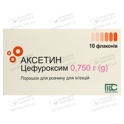 Аксетин порошок для инфузий 750 мг флакон №10 — Фото 1