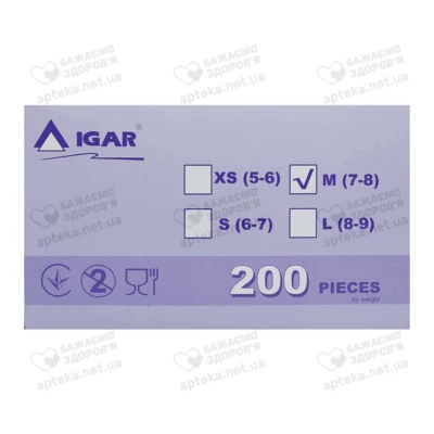 Перчатки смотровые нитриловые нестерильные Игар (IGAR) неприпудренные размер М (7-8) 1 пара — Фото 3