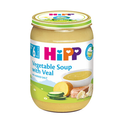 Суп овочевий Хіпп (HiPP) з ніжною телятиною з 6 місяців 190 г — Фото 1