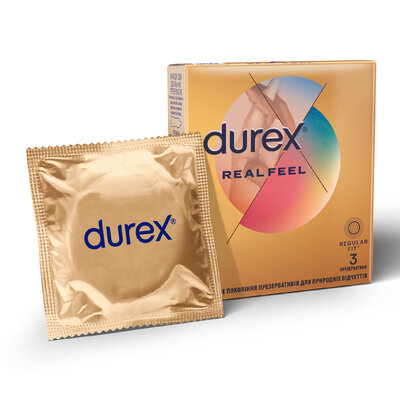 Презервативи Дюрекс (Durex Real Feel) природні відчуття 3 шт — Фото 1