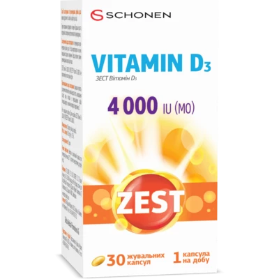 Зест (ZEST) Вітамін D3 4000 МО капсули жувальні №30 — Фото 1