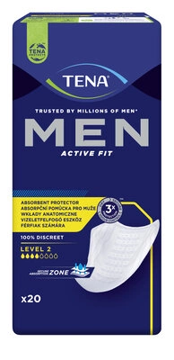 Прокладки урологические мужские Тена Фор Мен Актив Фит Левел 2 (Tena For Men ActiveFit Level 2) 20 шт — Фото 1
