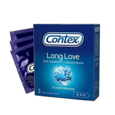 Презервативи Контекс (Contex Long Love) з анестетиком 3 шт — Фото 1