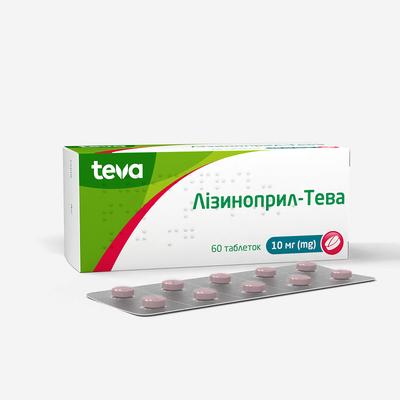Лізиноприл-Тева таблетки 10 мг №60 — Фото 1