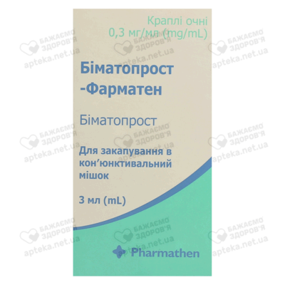Биматопрост-Фарматен капли глазные 0,3 мг/мл флакон 3 мл — Фото 1