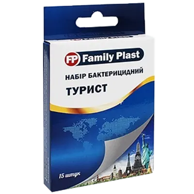 Пластырь Фемили Пласт (FamilyPlast) бактерицидный Турист 15 шт — Фото 1