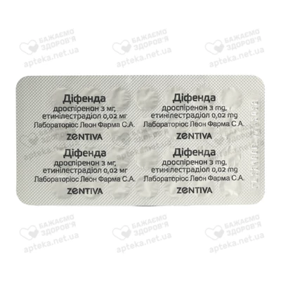 Діфенда таблетки вкриті оболонкою 3 мг/0,02 мг №28 — Фото 3