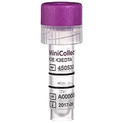 Пробирка Вакуетт (Vacuette) MiniCollect з К3Е К3EDTA лавандовый колпачок 0,25/0,5 мл 1 шт — Фото 1