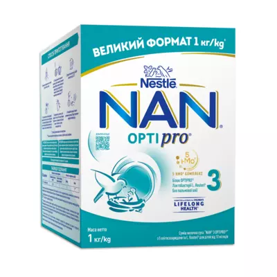 Смесь молочная Нестле Нан 3 (Nestle NAN Optipro) с 12 месяцев 1000 г — Фото 1