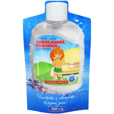 Мыло-крем "Рыжий, рыжий, конопатый" антибактериальное дой-пакет 300 мл — Фото 1