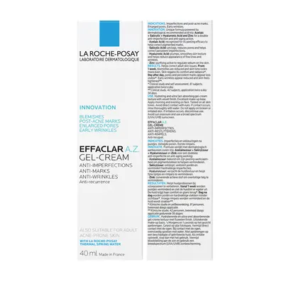 Ля Рош (La Roche-Posay) A.Z. гель-крем с комплексом трех кислот для уменьшения недостатков проблемной кожи лица 40 мл — Фото 3