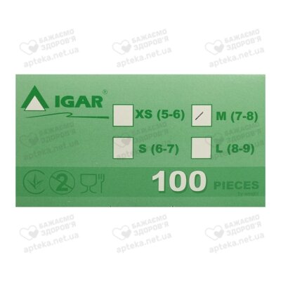 Перчатки смотровые латексные нестерильные Игар (IGAR) припудренные размер 7-8 (М) 1 пара — Фото 3