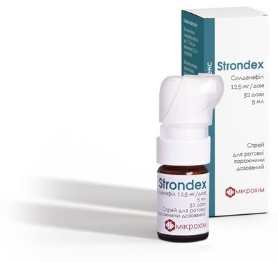 Строндекс спрей для ротової порожнини 12,5 мг/доза флакон 5 мл — Фото 1