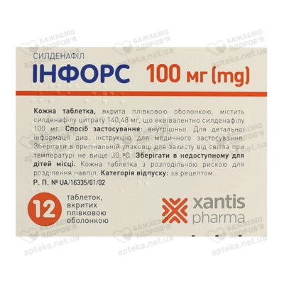 Инфорс таблетки покрытые оболочкой 100 мг №12 — Фото 2