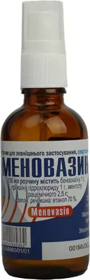 Меновазин розчин спиртовий для зовнішнього застосування флакон з розпилювачем 40 мл — Фото 2