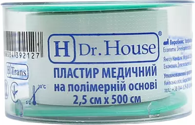 Пластир Доктор Хаус (Dr.House) котушка на полімерній основі розмір 2,5 см*500 см — Фото 1
