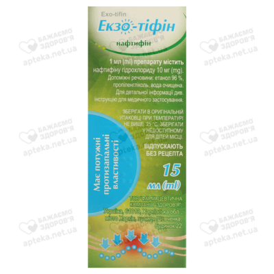 Екзо-Тіфін спрей нашкірний 10 мг/г флакон 15 мл — Фото 2