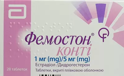 Фемостон Конті таблетки вкриті оболонкою 1 мг/5 мг №28 — Фото 1