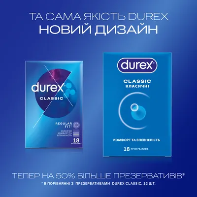 Презервативи Дюрекс (Durex Classic) латексні з силіконовою змазкою класичні 18 шт — Фото 4