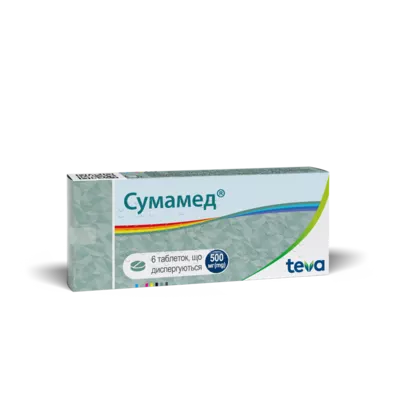 Сумамед таблетки диспергуючі 500 мг №6 — Фото 1