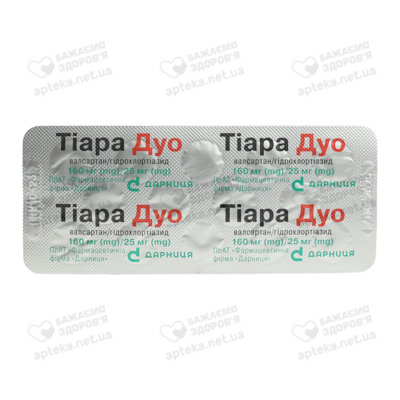 Тиара Дуо таблетки покрытые оболочкой 160 мг/25 мг №28 — Фото 4