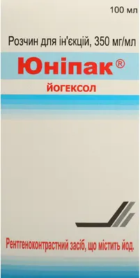 Юніпак розчин для ін'єкцій 350 мг/мл флакон 100 мл — Фото 1