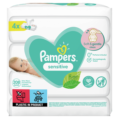 Салфетки влажные детские Памперс Беби Сенситив (Pampers Baby Sensitive) 208 шт (4х52) — Фото 2