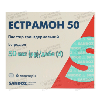Эстрамон 50 пластырь трансдермальный 50 мкг/сутки №6 — Фото 1
