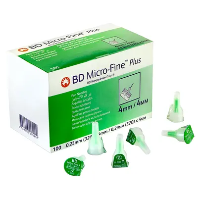 Игла для шприц-ручки BD Микро-Файн Плюс (BD Micro- Fine Plus) размер 32G (0,23 мм*4 мм) — Фото 1